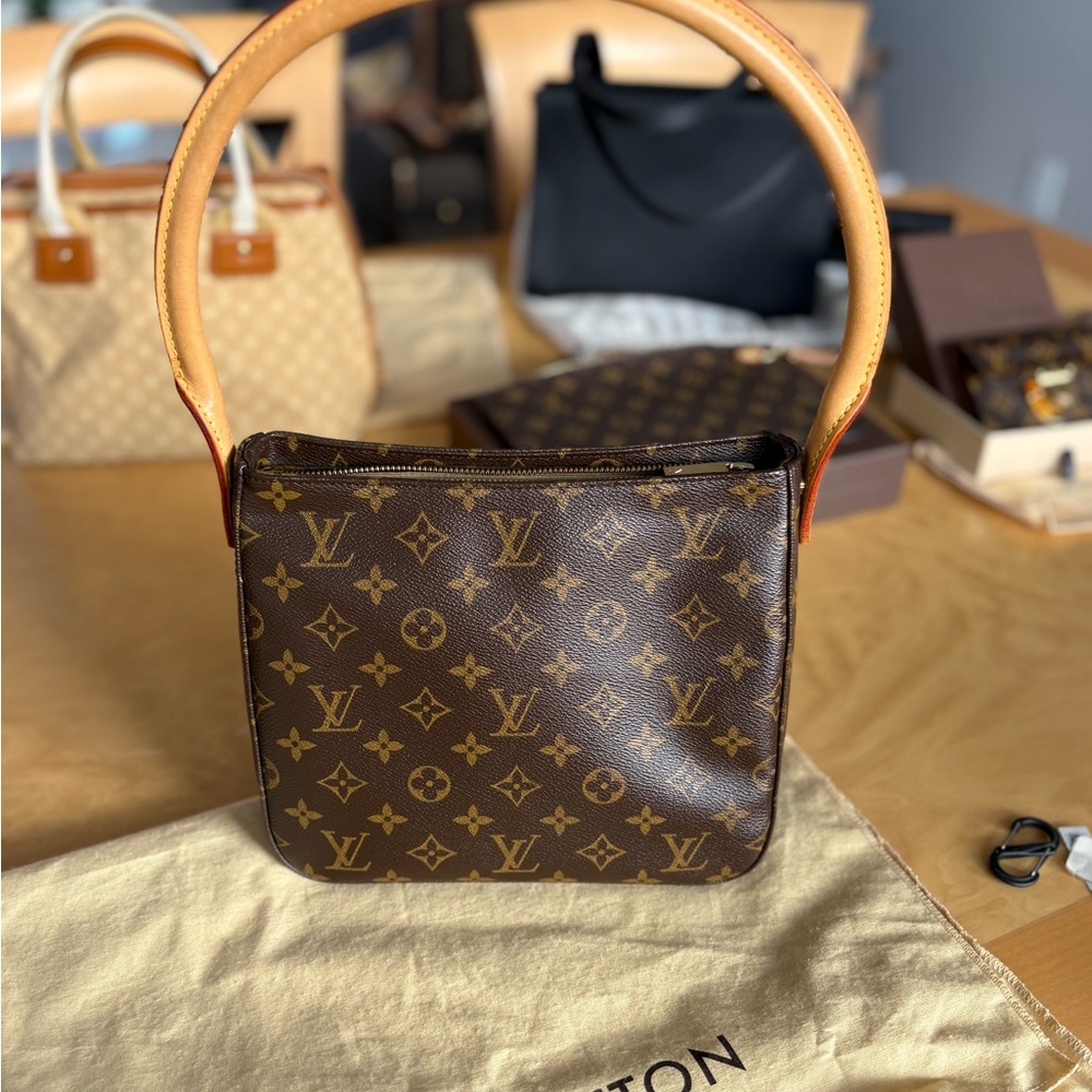 Louis Vuitton Monogram Canvas Small Shoulder Bag with Vachetta Handle